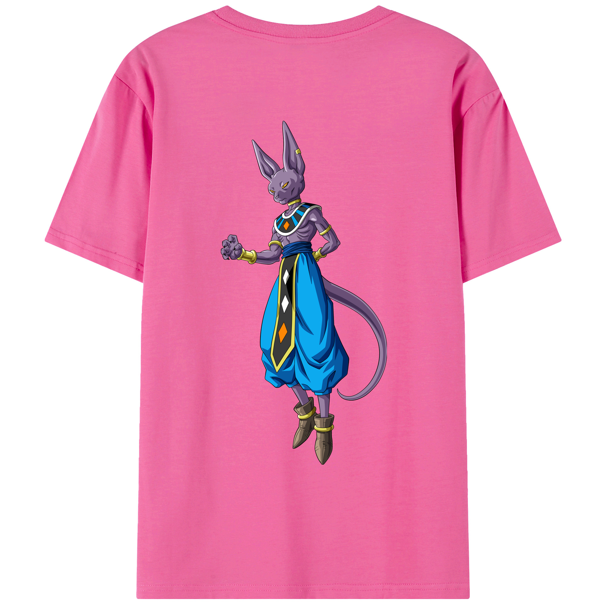 （画像用） ドラゴンボール ビルス 破壊神ビルス DRAGON BALL Beerus Birusu レディース半袖Tシャツ(バックプリント)